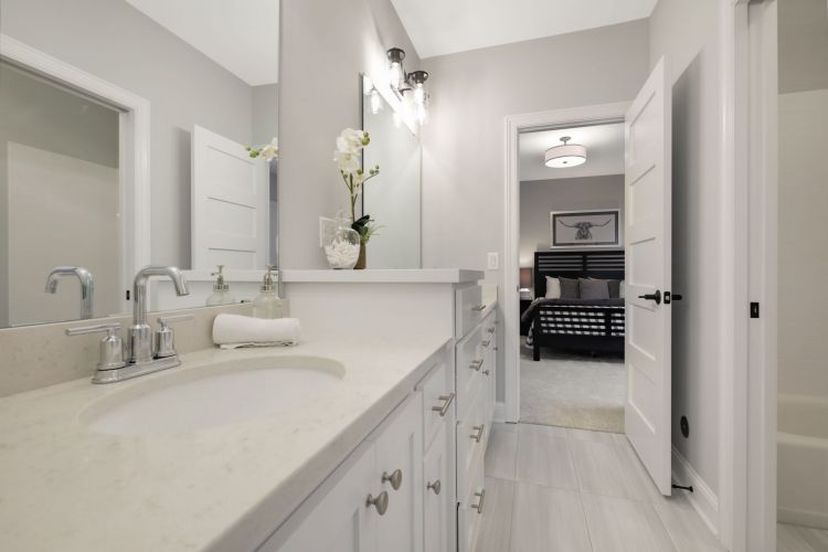 White Gray Bath Creek Hill Custom Homes 6510 Excelsior MN