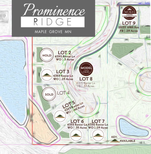 Prominence Ridge 8 Lots Creek Hill Custom Homes MN