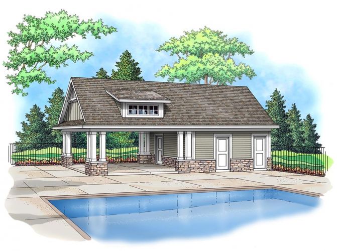 Maple Brook pool house color