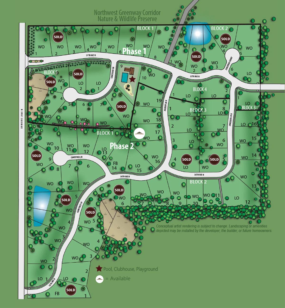 Serenity lotmap 2018 Custom Home Builders Plymouth